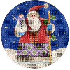 Rebecca Wood Designs Snowman Santa Needlepoint Canvas