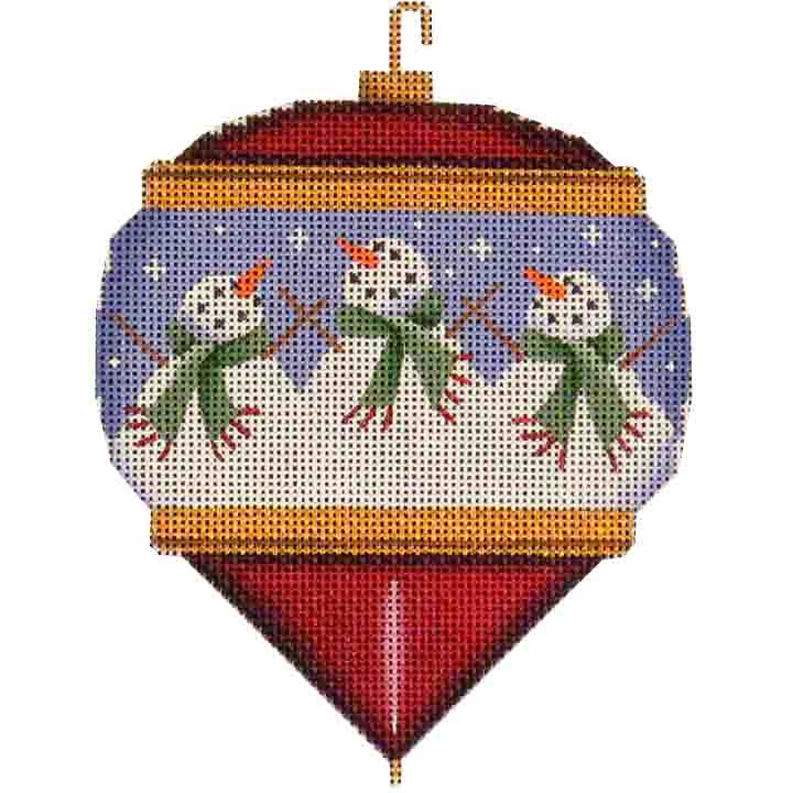 Rebecca Wood Designs Classic Snowman Ornament Needlepoint Canvas