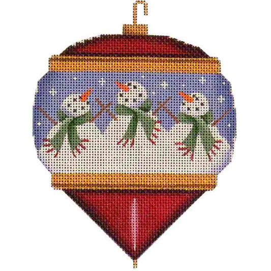Rebecca Wood Designs Classic Snowman Ornament Needlepoint Canvas