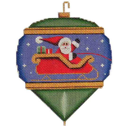 Rebecca Wood Designs Classic Santa & Sleigh Needlepoint Canvas