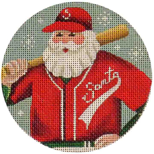 Rebecca Wood Designs Baseball Santa Needlepoint Canvas