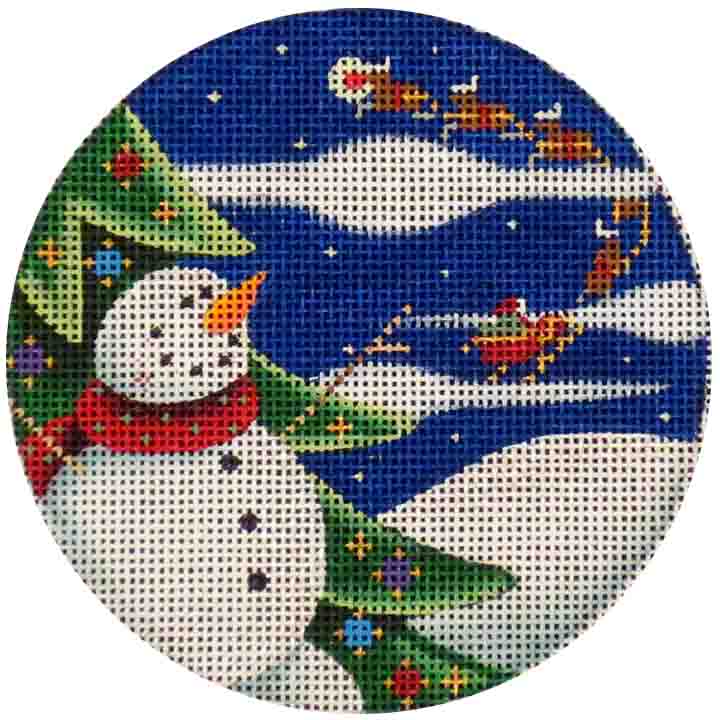 Rebecca Wood Designs Rudoph In The Sky Ornament Needlepoint Canvas