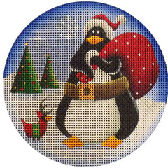 Rebecca Wood Designs Penguin Santa Needlepoint Canvas
