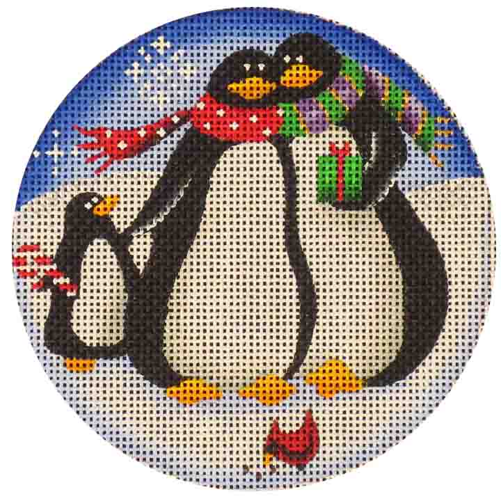 Rebecca Wood Designs Penguin Family Needlepoint Canvas