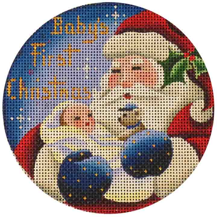 Rebecca Wood Designs Babies First Christmas Boy Needlepoint Canvas