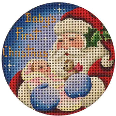 Rebecca Wood Designs Babies First Christmas Girl Needlepoint Canvas