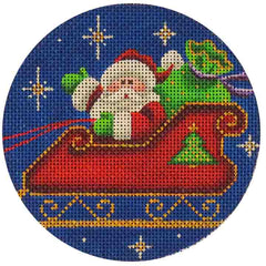 Rebecca Wood Designs Santa & Sleigh Needlepoint Canvas
