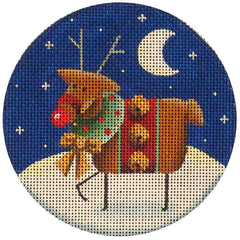 Rebecca Wood Designs Rudolph & Moon Needlepoint Canvas