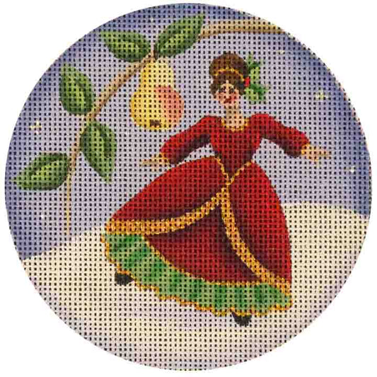 Rebecca Wood Designs Red Dancing Lady Needlepoint Canvas