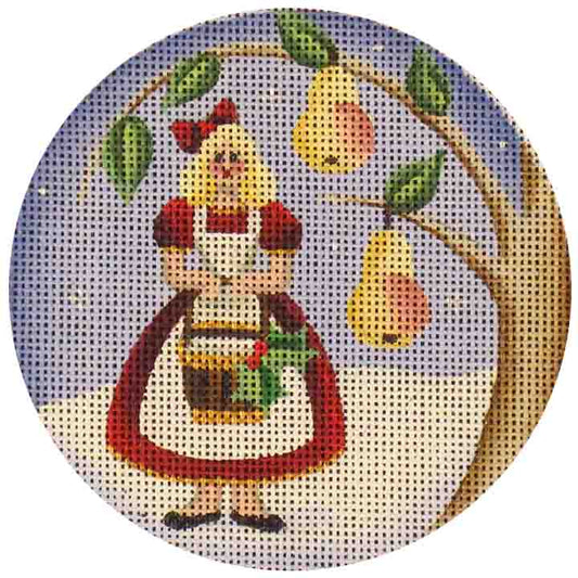 Rebecca Wood Designs Maid with Holly Leaves Needlepoint Canvas