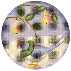 Rebecca Wood Designs Calling Bird with Wreath Needlepoint Canvas