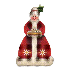 Rebecca Wood Designs Mrs Santa with Cake Needlepoint Canvas