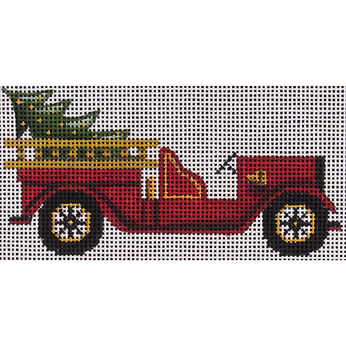 Rebecca Wood Designs Fire Engine with Christmas Tree Needlepoint Canvas