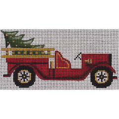 Rebecca Wood Designs Fire Engine with Christmas Tree Needlepoint Canvas