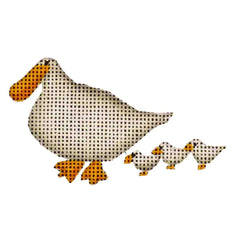 Rebecca Wood Designs Ducks with Three Baby Ducks Needlepoint Canvas