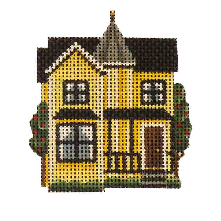 Rebecca Wood Designs Yellow Cottage Needlepoint Canvas
