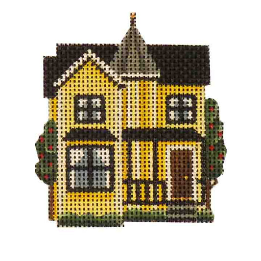 Rebecca Wood Designs Yellow Cottage Needlepoint Canvas