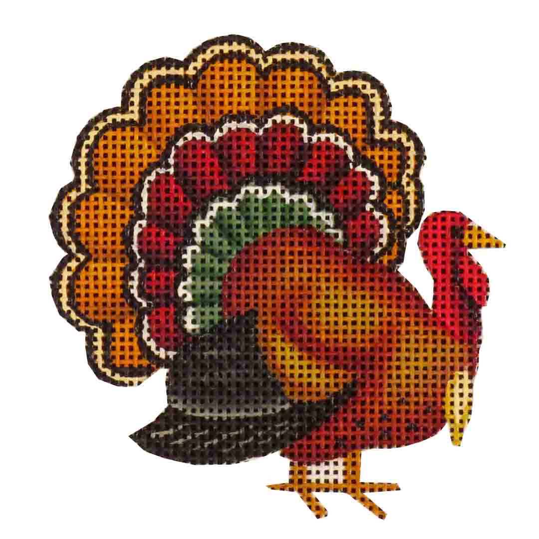 Rebecca Wood Designs Right Sided Turkey Bird Needlepoint Canvas