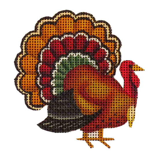 Rebecca Wood Designs Right Sided Turkey Bird Needlepoint Canvas