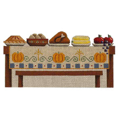 Rebecca Wood Designs Feast Table with Fruit & Food Needlepoint Canvas