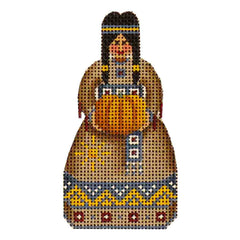 Rebecca Wood Designs Indian Woman with Pumpkin Needlepoint Canvas