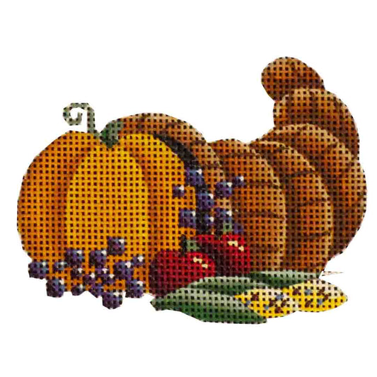 Rebecca Wood Designs Cornucopia with Pumpkin Needlepoint Canvas