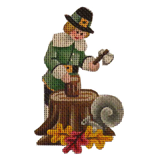Rebecca Wood Designs Boy Wood Chopper Needlepoint Canvas