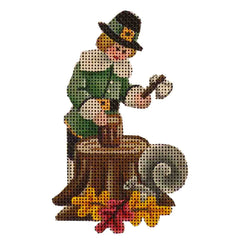 Rebecca Wood Designs Boy Wood Chopper Needlepoint Canvas