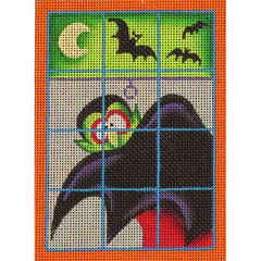 Rebecca Wood Designs Vampire Window & Bats Needlepoint Canvas