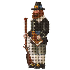 Rebecca Wood Designs Standing Father Pilgrim with Gun Needlepoint Canvas