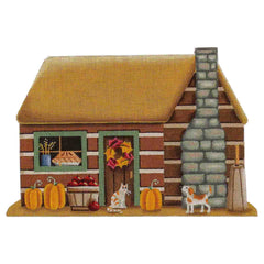 Rebecca Wood Designs Cabin House with Animals & Fruits Needlepoint Canvas