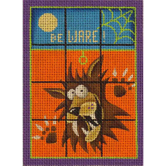 Rebecca Wood Designs Wolfman Window Needlepoint Canvas