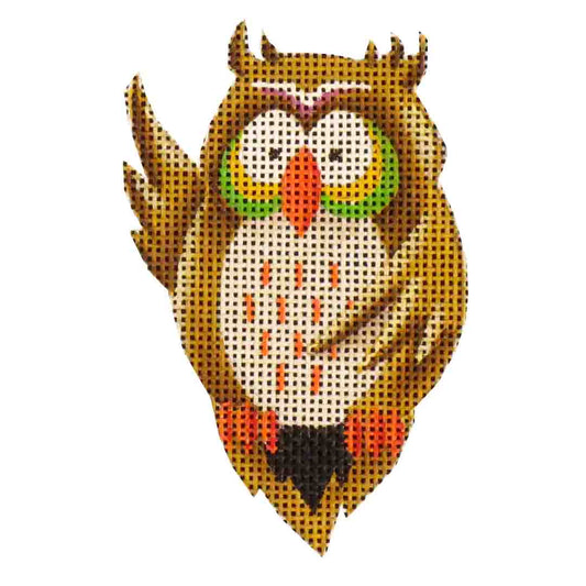 Rebecca Wood Designs Brown Owl Needlepoint Canvas