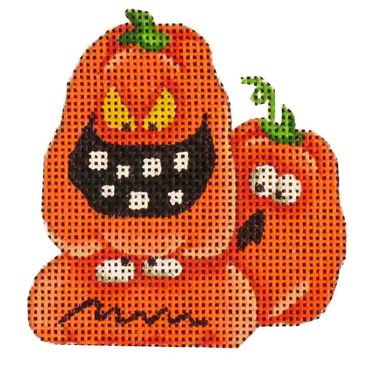 Rebecca Wood Designs Bully Pumpkin Needlepoint Canvas