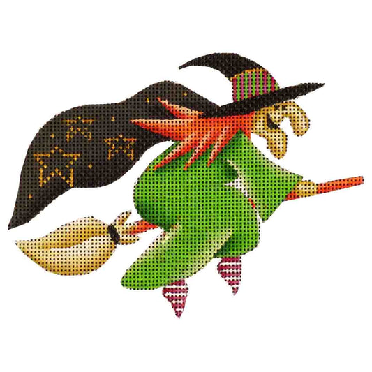 Rebecca Wood Designs Broom Hilda Needlepoint Canvas