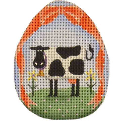 Rebecca Wood Designs Cow Easter Egg Needlepoint Canvas