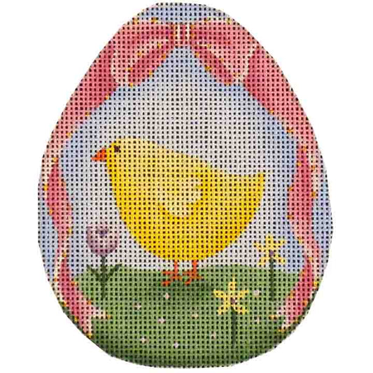 Rebecca Wood Designs Yellow Chick Easter Egg Needlepoint Canvas