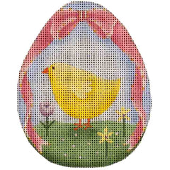 Rebecca Wood Designs Yellow Chick Easter Egg Needlepoint Canvas