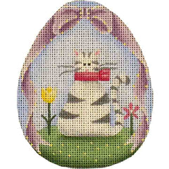 Rebecca Wood Designs Kitten Easter Egg Needlepoint Canvas