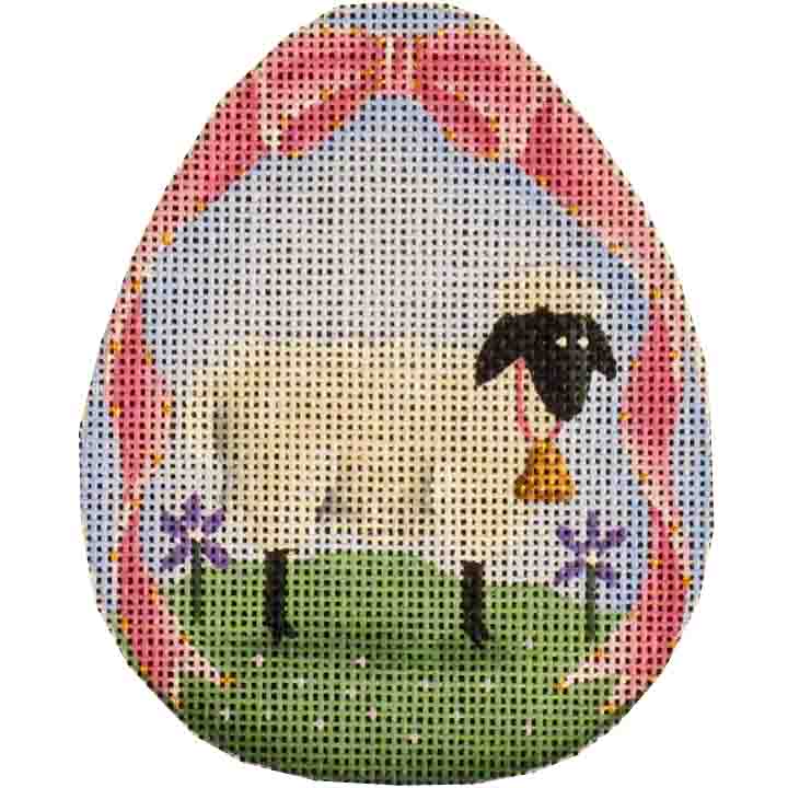 Rebecca Wood Designs Lamb Easter Egg Needlepoint Canvas