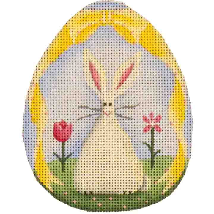 Rebecca Wood Designs Standing Bunny Easter Egg Needlepoint Canvas