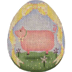 Rebecca Wood Designs Pig Easter Egg Needlepoint Canvas
