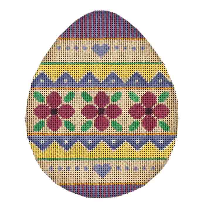 Rebecca Wood Designs Lavender Easter Egg Needlepoint Canvas
