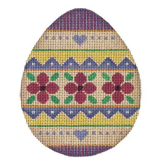 Rebecca Wood Designs Lavender Easter Egg Needlepoint Canvas
