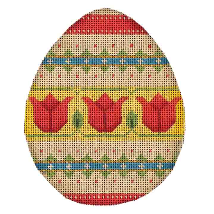 Rebecca Wood Designs Tulip Easter Egg Needlepoint Canvas