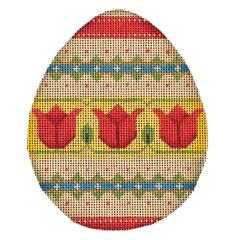 Rebecca Wood Designs Tulip Easter Egg Needlepoint Canvas