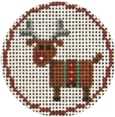 Rebecca Wood Designs Reindeer Ornament Needlepoint Canvas