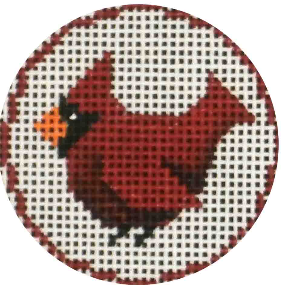 Rebecca Wood Designs Cardinal on White Background Needlepoint Canvas