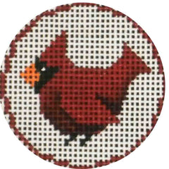 Rebecca Wood Designs Cardinal on White Background Needlepoint Canvas