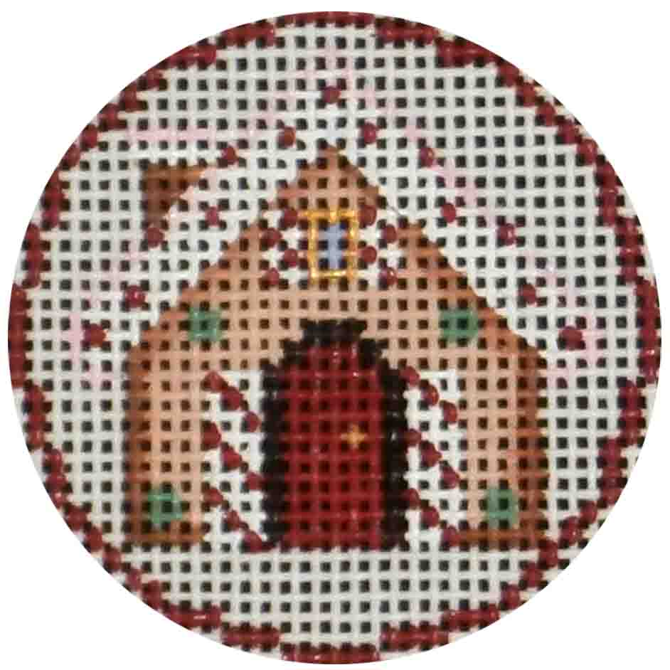 Rebecca Wood Designs Gingerbread House Ornament Needlepoint Canvas